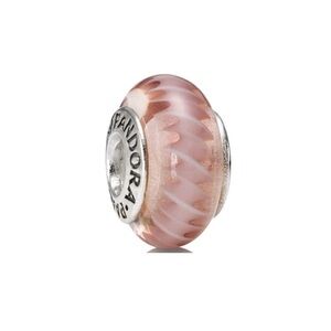 Authentic Pandora Pink murano glass zigzag bracelet bead